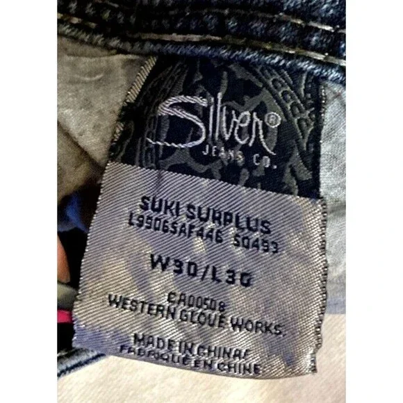 Silver Womens Suki Bootcut Jeans Sz11 30 x 30 Dark Wash Low Rise Actual 29x29 - Picture 6 of 10